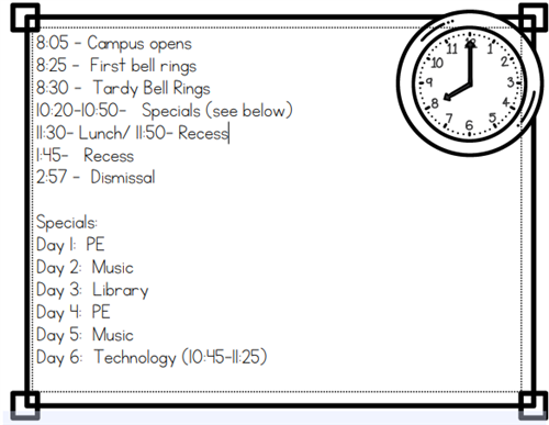 Franzen Daily Schedule